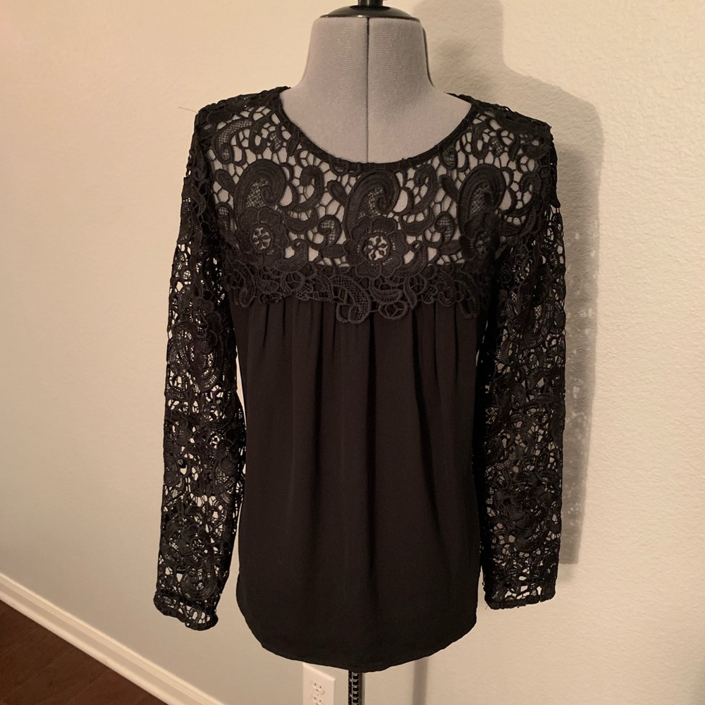 NWT J.Crew Factory Drapey Blouse with Lace Detail